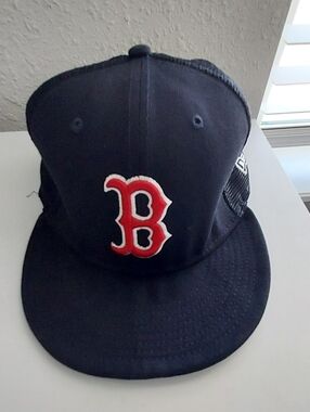 New Era Boston Red Sox Red Logo Navy Snapback Hat 9FIFTY MLB Cap Baseball